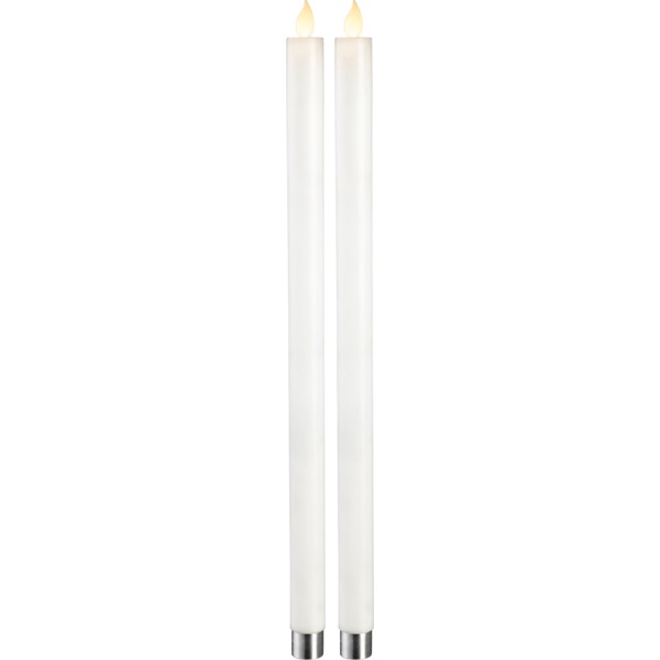 LED Vaska svece Star Trading M-Twinkle, 2gb, balta, 40cm, IP20, 4xAA, ar taimeri