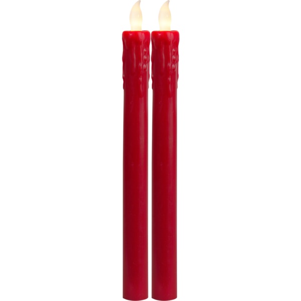 LED Vaska svece Star Trading Presse, 2gb, sarkana, 25cm, IP20, 4xAAA, ar taimeri