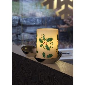 LED Vaska svece Star Trading Myrt, balta, 10cm, IP20, 3xAAA, ar taimeri