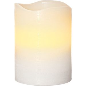 LED Vaska svece Star Trading May, balta, 10cm, IP20, 3xAAA, ar taimeri