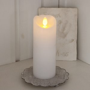 LED Vaska svece Star Trading Glow, balta, 15cm, IP20, 2xAA, ar taimeri