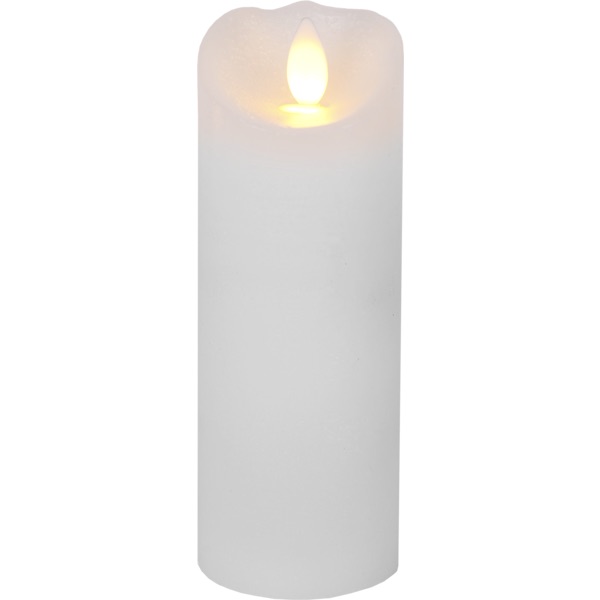 LED Vaska svece Star Trading Glow, balta, 15cm, IP20, 2xAA, ar taimeri