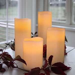 LED Vaska svece Star Trading Candle Big, balta, 15cm, IP20, 3xAAA, ar taimeri