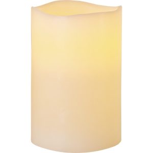 LED Vaska svece Star Trading Candle Big, balta, 15cm, IP20, 3xAAA, ar taimeri