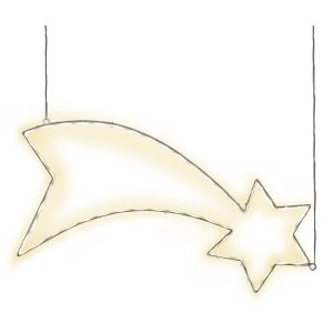 LED āra dekorācija siluets Zvaigzne Star Trading Lumiwall, WW, 60cm, 54LED, IP44