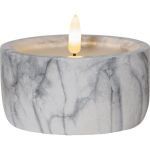 LED Svece Star Trading Marble Flamme 7,5x10cm, IP20, 3xAAA, ar taimeri, Marmora