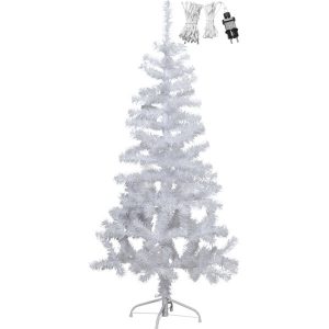 Āra mākslīgā egle ar LED virteni Star Trading Alvik, 1,5m, 80LED, IP44, balta
