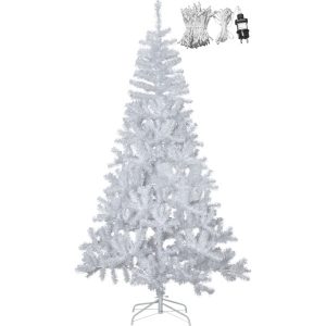 Āra mākslīgā egle ar LED virteni Star Trading Alvik, 2,1m, 180LED, IP44, balta