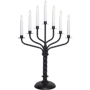LED dekoratīvais svečturis Star Trading Bore E10 56cm, 7LED, IP20, melns