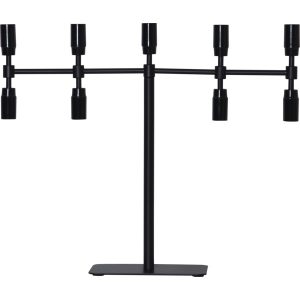 LED dekoratīvais svečturis Star Trading Twice E10 42cm, 9LED, IP20, melns