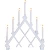 LED dekoratīvais svečturis Star Trading Rut E10, 53cm, 7LED, IP20, balts