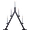LED dekoratīvais svečturis Star Trading Oliver E10 55cm, 5LED, IP20, melns