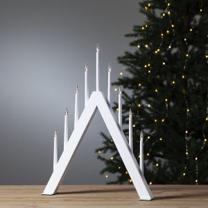 LED dekoratīvais svečturis Star Trading Jazz , 48cm, 9LED, IP20, balts