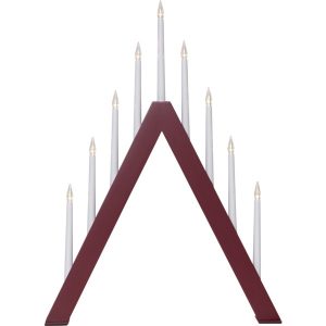 LED dekoratīvais svečturis Star Trading Jazz , 48cm, 9LED, IP20, sarkans