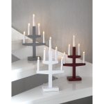 LED dekoratīvais svečturis Star Trading Trapp E10, 46cm, 5LED, IP20, balts