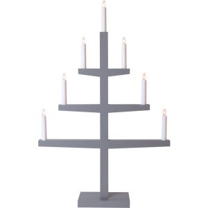 LED dekoratīvais svečturis Star Trading Tripp, 77cm, 7LED, IP20, pelēks