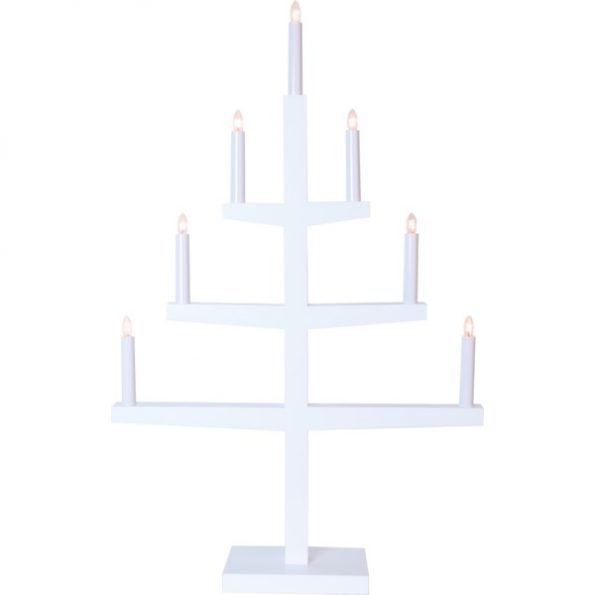LED dekoratīvais svečturis Star Trading Tripp, 77cm, 7LED, IP20, balts