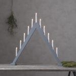 LED dekoratīvais svečturis Star Trading Trill, 79cm, 11LED, IP20, pelēks
