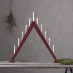 LED dekoratīvais svečturis Star Trading Trill, 79cm, 11LED, IP20, sarkans