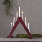 LED dekoratīvais svečturis Star Trading Trill E10, 47cm, 7LED, IP20, sarkans