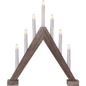 LED dekoratīvais svečturis Star Trading Trill E10, 47cm, 7LED, IP20, brūns