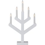 LED dekoratīvais svečturis Star Trading Vinga E10, 50cm, 5LED, IP20, balts