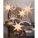 LED dekoratīvais svečturis Star Trading Elias, 67cm, 5LED, IP20, balts