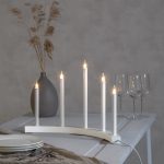 LED dekoratīvais svečturis Star Trading Accent, 36cm, 5LED, IP20, balts