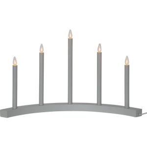 LED dekoratīvais svečturis Star Trading Accent, 36cm, 5LED, IP20, pelēks