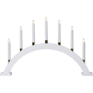 LED dekoratīvais svečturis Star Trading Grillian E10, 40cm, 7LED, IP20, balts