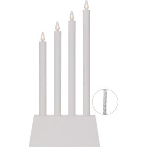 LED dekoratīvais svečturis Star Trading Quattro, 55cm, 4LED, IP20, balts