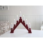 LED dekoratīvais svečturis Star Trading Emma E10, 45cm, 7LED, IP20, sarkans