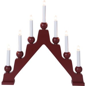 LED dekoratīvais svečturis Star Trading Emma E10, 45cm, 7LED, IP20, sarkans