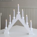 LED dekoratīvais svečturis Star Trading Emma E10, 45cm, 7LED, IP20, balts