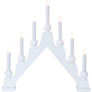 LED dekoratīvais svečturis Star Trading Emma E10, 45cm, 7LED, IP20, balts
