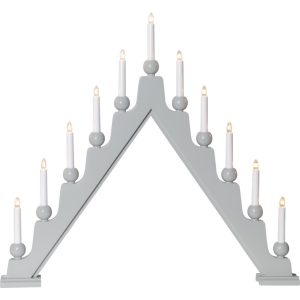 LED dekoratīvais svečturis Star Trading Stellan, 69cm, 11LED, IP20, pelēks