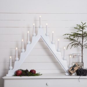 LED dekoratīvais svečturis Star Trading Stellan, 69cm, 11LED, IP20, balts