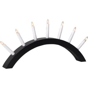LED dekoratīvais svečturis Star Trading Aura E10, 29cm, 7LED, IP20, melns