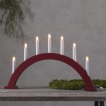 LED dekoratīvais svečturis Star Trading Trapp E10, 57cm, 7LED, IP20, sarkans