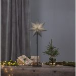 LED dekorācija Zvaigzne OZEN, Star Trading, pelēkā, 85x34cm, E14, Max. 25W, IP20