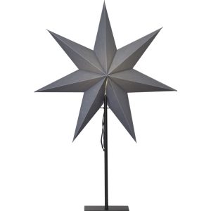 LED dekorācija Zvaigzne OZEN, Star Trading, pelēkā, 75x35cm, E14, Max. 25W, IP20