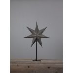 LED dekorācija Zvaigzne OZEN, Star Trading, pelēkā, 75x35cm, E14, Max. 25W, IP20