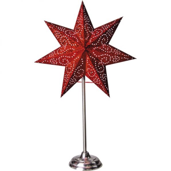 LED dekorācija Zvaigzne ANTIQUE, Star Trading, sarkana, 55x35cm, E14, Max. 25W, IP20