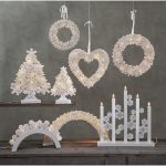 LED dekoratīvais svečturis Star Trading Snowfall , 48cm, 5LED, IP20, balts