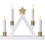 LED koka svečturis Star Trading Julle, E10, 26cm, 4LED, IP20, balts