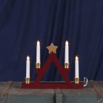 LED koka svečturis Star Trading Julle, E10, 26cm, 4LED, IP20, sarkans