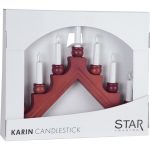 LED dekoratīvais svečturis Star Trading Karin E10, 42cm, 7LED, IP20, sarkans
