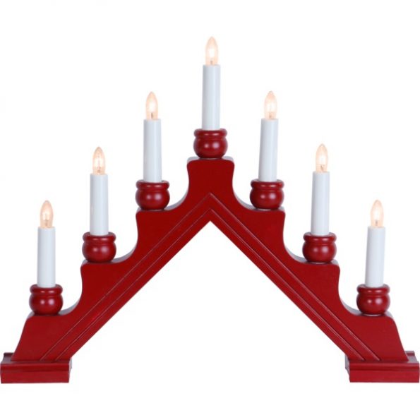 LED dekoratīvais svečturis Star Trading Karin E10, 42cm, 7LED, IP20, sarkans