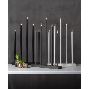 LED dekoratīvais svečturis Star Trading Holy, 64cm, 7LED, IP20, melns
