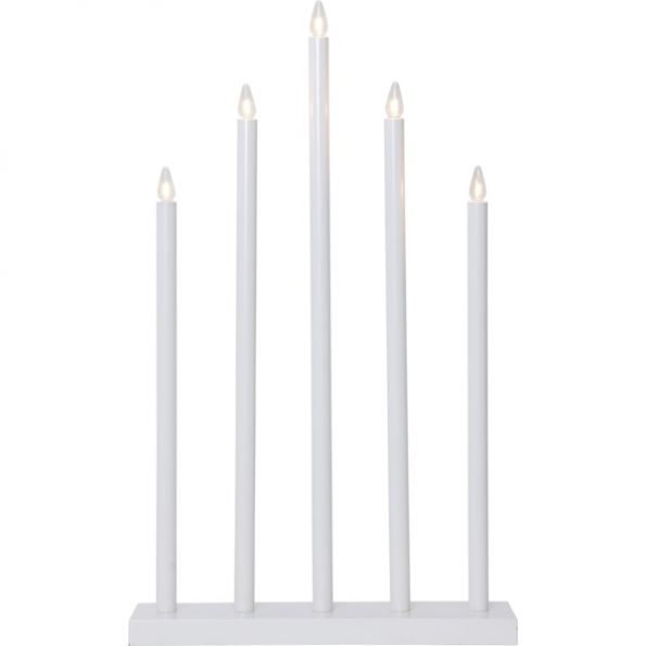 LED dekoratīvais svečturis Star Trading Holy, 64cm, 7LED, IP20, balts
